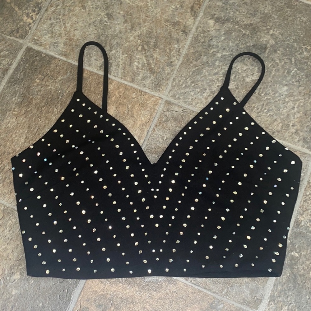 Rhinestone Crop Top